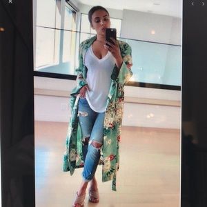 Zara Green Floral Kimono - Rare